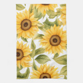 Elegante Wasserfarbe Sonnenblume Geschirrtuch (Vertikal)