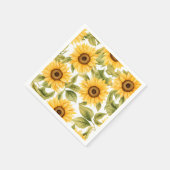 Elegante Wasserfarbe Sonnenblume Serviette (Ecke)