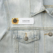 Elegante Wasserfarbe Sonnenblumen Namensschild (Beispiel)