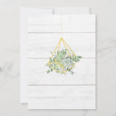 Elegante Wasserfarbe Sukkulente Grüne BridalDusche Einladung (Rückseite)