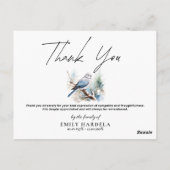 Elegante Wasserfarbe Taube Beerdigung Dankeschön K Postkarte (Rückseite)