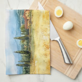 Elegante Wasserfarbe Toskana Mittelmeer Geschirrtuch (Viertel Falte)