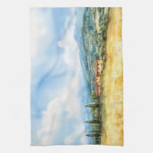 Elegante Wasserfarbe Toskana Mittelmeer Geschirrtuch (Vertikal)