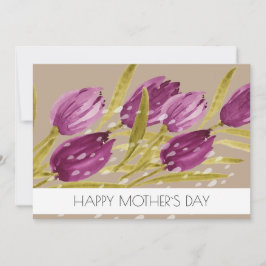 Elegante Wasserfarbe Tulip Blume Beruflich Feiertagskarte