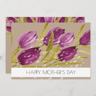 Elegante Wasserfarbe Tulip Blume Beruflich Feiertagskarte
