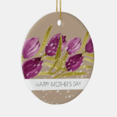 Elegante Wasserfarbe Tulip Blume Beruflich Keramik Ornament (Rechts)