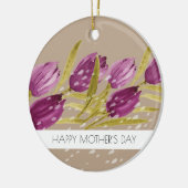 Elegante Wasserfarbe Tulip Blume Beruflich Keramik Ornament (Links)