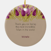 Elegante Wasserfarbe Tulip Blume Beruflich Keramik Ornament (Hinten)