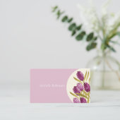 Elegante Wasserfarbe Tulip Blume Beruflich Visitenkarte (Stehend Vorderseite)