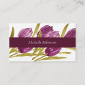 Elegante Wasserfarbe Tulip Blume Beruflich Visitenkarte (Vorderseite)