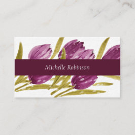 Elegante Wasserfarbe Tulip Blume Beruflich Visitenkarte