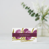 Elegante Wasserfarbe Tulip Blume Beruflich Visitenkarte (Stehend Vorderseite)