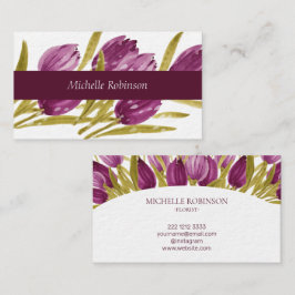 Elegante Wasserfarbe Tulip Blume Beruflich Visitenkarte