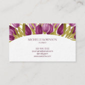 Elegante Wasserfarbe Tulip Blume Beruflich Visitenkarte (Rückseite)