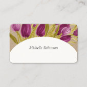 Elegante Wasserfarbe Tulip Blume Beruflich Visitenkarte (Vorderseite)