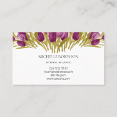 Elegante Wasserfarbe Tulip Blume Beruflich Visitenkarte (Rückseite)