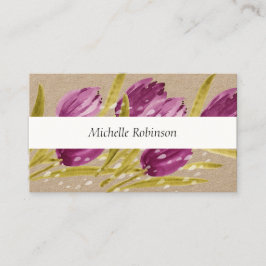 Elegante Wasserfarbe Tulip Blume Beruflich Visitenkarte