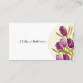 Elegante Wasserfarbe Tulip Blume Beruflich Visitenkarte (Vorderseite)