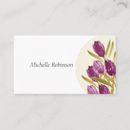 Elegante Wasserfarbe Tulip Blume Beruflich Visitenkarte