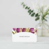 Elegante Wasserfarbe Tulip Blume Beruflich Visitenkarte (Stehend Vorderseite)