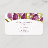 Elegante Wasserfarbe Tulip Blume Beruflich Visitenkarte (Rückseite)