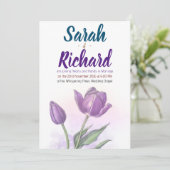 Elegante Wasserfarbe Tulip Hochzeit Einladung (Stehend Vorderseite)