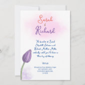 Elegante Wasserfarbe Tulip Hochzeit Einladung (Rückseite)