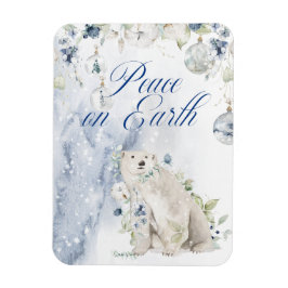 Elegante Wasserfarbe Typografie Grünes Schnee Magnet