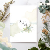 Elegante Wasserfarbe und Grüne Eukalyptus Wedding Einladung