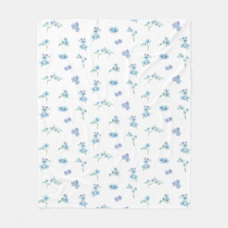 Elegante Wasserfarbe Vergiss mich nicht Blume Fleecedecke