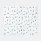 Elegante Wasserfarbe Vergiss mich nicht Blume Fleecedecke (Vorderseite (Horizontal))