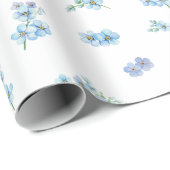 Elegante Wasserfarbe Vergiss mich nicht Blume Geschenkpapier (Rolleneckpunkt)