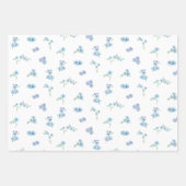 Elegante Wasserfarbe Vergiss mich nicht Blume Geschenkpapier Set (Vorderseite 3)