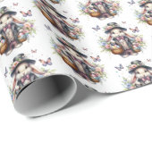 Elegante Wasserfarbe Viktorianisch Ostern Sonnige Geschenkpapier (Rolleneckpunkt)