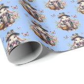 Elegante Wasserfarbe Viktorianisch Ostern Sonnige Geschenkpapier (Rolleneckpunkt)