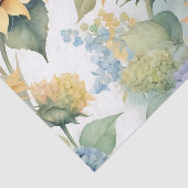 Elegante Wasserfarbe von Sonnenblumen und Hydrange Seidenpapier (Ausschnitt)