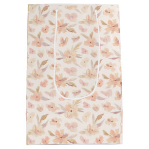 Elegante Wasserfarbe Weichflora Mittlere Geschenktüte