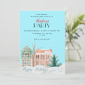 Elegante Wasserfarbe Weihnachten Einladung (Stehend Vorderseite)