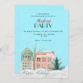 Elegante Wasserfarbe Weihnachten Einladung (Vorne/Hinten)