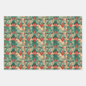 Elegante Wasserfarbe Weihnachten Geschenkpapier Set (Vorderseite 3)