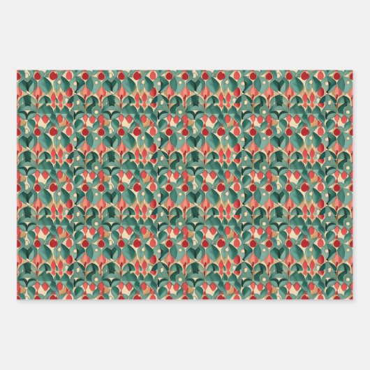 Elegante Wasserfarbe Weihnachten Geschenkpapier Set (Vorderseite 2)