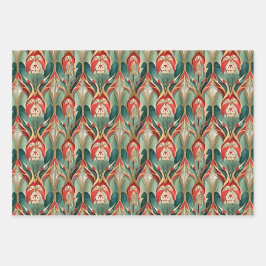 Elegante Wasserfarbe Weihnachten Geschenkpapier Set (Vorderseite)