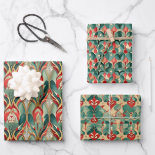 Elegante Wasserfarbe Weihnachten Geschenkpapier Set