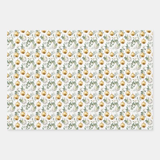 Elegante Wasserfarbe Weihnachten Geschenkpapier Set (Vorderseite 3)