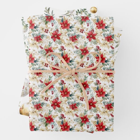 Elegante Wasserfarbe Weihnachten Geschenkpapier Set (Beispiel)