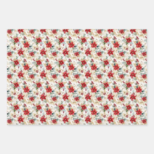 Elegante Wasserfarbe Weihnachten Geschenkpapier Set (Vorderseite)