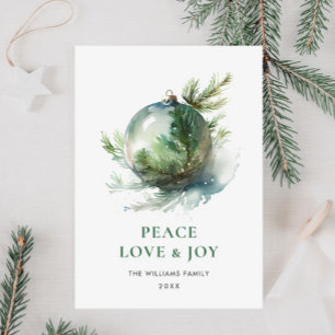 Elegante Wasserfarbe Weihnachts-Schmuck-Gruß Feiertagskarte