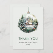 Elegante Wasserfarbe Weihnachtsfeiertag Dankeskarte (Vorne/Hinten)