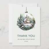 Elegante Wasserfarbe Weihnachtsfeiertag Dankeskarte (Vorderseite)