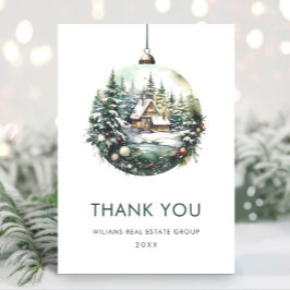 Elegante Wasserfarbe Weihnachtsfeiertag Dankeskarte